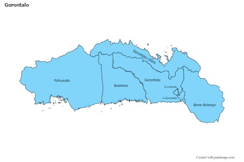 Gorontalo için Örnek Haritalar (mavi)