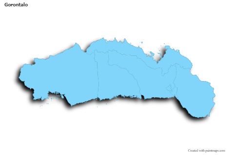 Gorontalo için Örnek Haritalar (mavi,anahat,gölgeli)