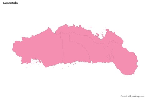 Gorontalo için Örnek Haritalar (pembe,anahat)