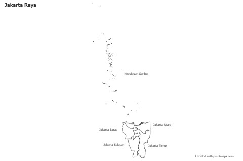 Mapas de muestra para Jakarta Raya (blanco-negro)