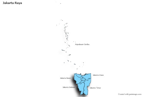 Mapas de muestra para Jakarta Raya (azul,sombrío)