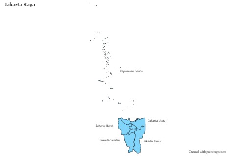 Mapas de muestra para Jakarta Raya (azul)