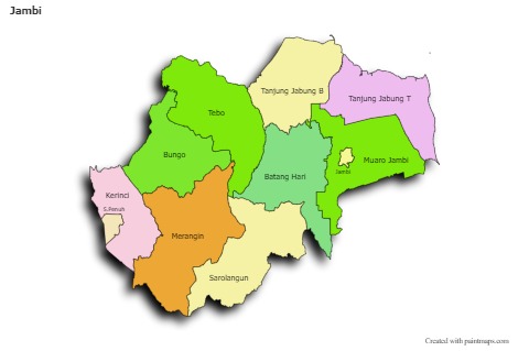 Jambi için Örnek Haritalar (renkli,gölgeli)