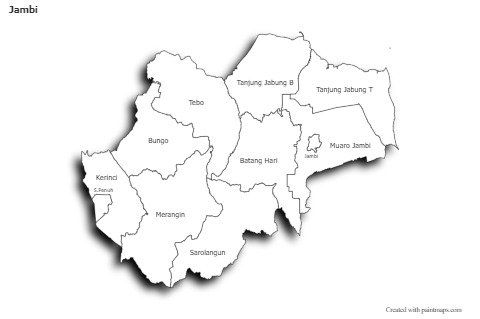 Jambi için Örnek Haritalar (siyah-beyaz,gölgeli)