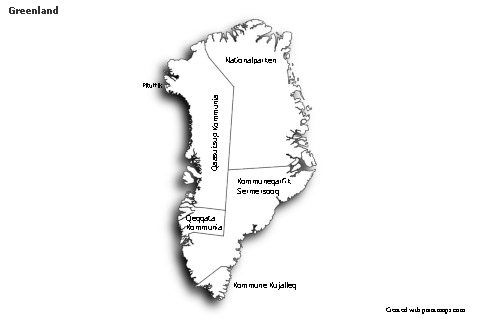 Sample Maps for Greenland (black-white,shadowy)