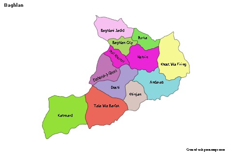 Contoh Peta untuk Baghlan (berwarna)