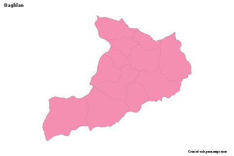 Contoh Peta untuk Baghlan (merah jambu,garis besar)