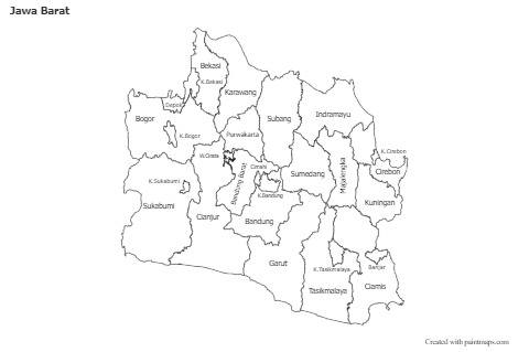 Jawa Barat için Örnek Haritalar (siyah-beyaz)