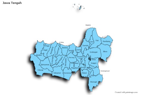 Mapas de muestra para Jawa Tengah (azul,sombrío)