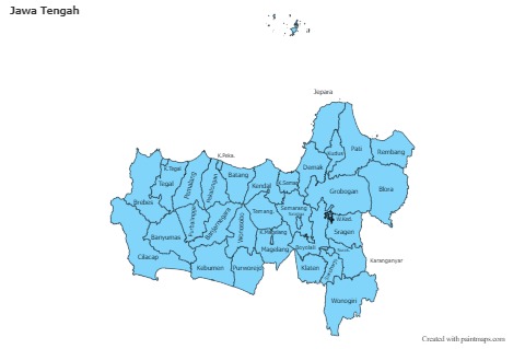 Mapas de muestra para Jawa Tengah (azul)