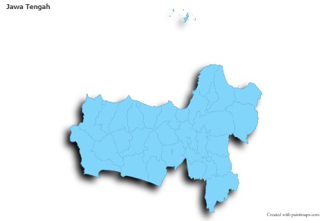 Mapas de muestra para Jawa Tengah (azul,contorno,sombrío)