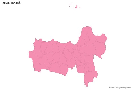 Mapas de muestra para Jawa Tengah (rosa,contorno)