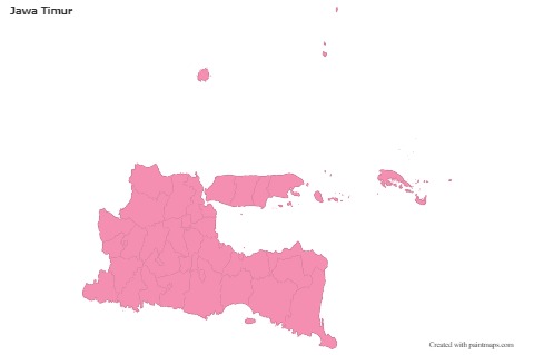 Jawa Timur için Örnek Haritalar (pembe,anahat)