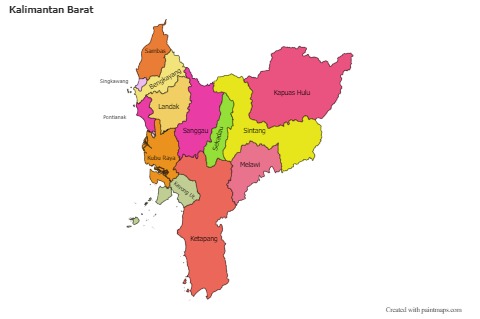 Kalimantan Barat için Örnek Haritalar (renkli)
