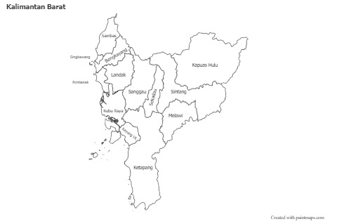 Kalimantan Barat için Örnek Haritalar (siyah-beyaz)