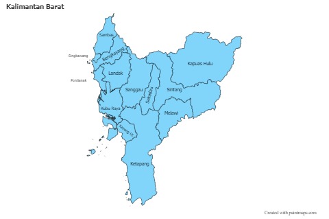 Kalimantan Barat için Örnek Haritalar (mavi)