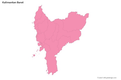 Kalimantan Barat için Örnek Haritalar (pembe,anahat)
