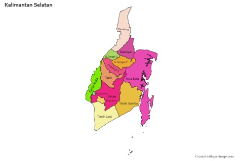 Kalimantan Selatan için Örnek Haritalar (renkli)