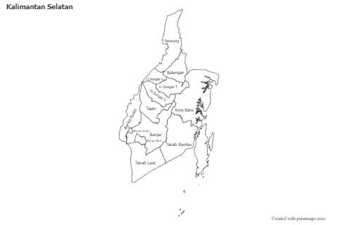 Kalimantan Selatan için Örnek Haritalar (siyah-beyaz)