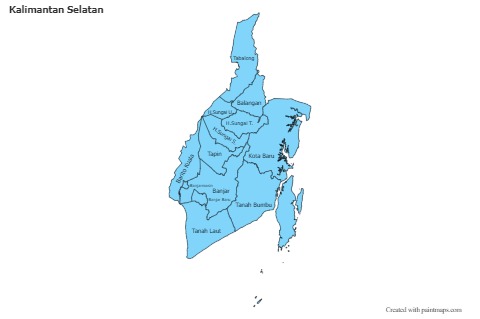 Kalimantan Selatan için Örnek Haritalar (mavi)