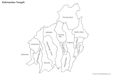 Kalimantan Tengah için Örnek Haritalar (siyah-beyaz)