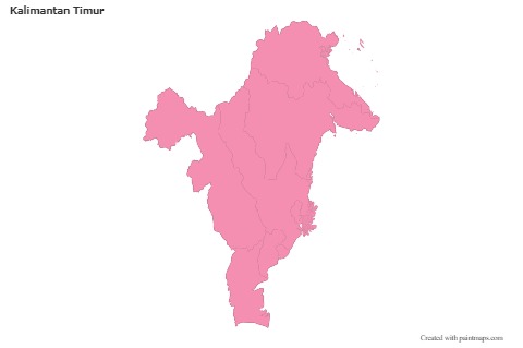 Kalimantan Timur için Örnek Haritalar (pembe,anahat)
