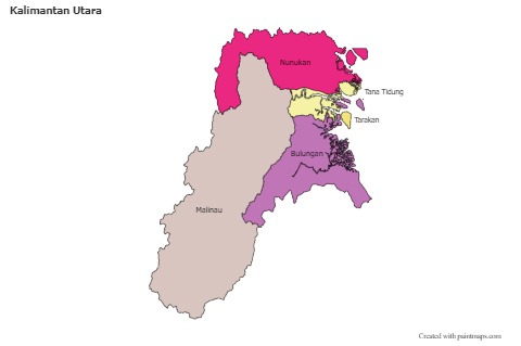 Sample Maps for Kalimantan Utara (colored)