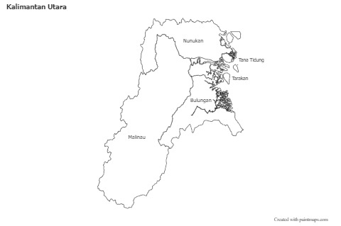 Sample Maps for Kalimantan Utara (black-white)