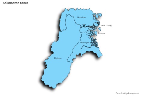 Sample Maps for Kalimantan Utara (blue,shadowy)