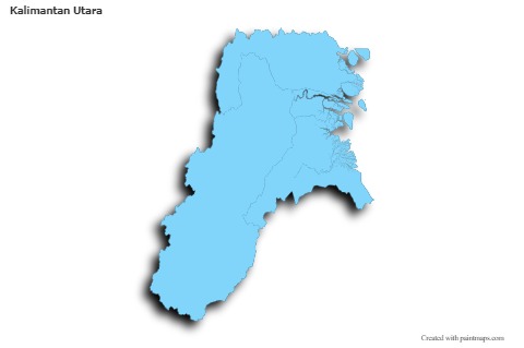 Sample Maps for Kalimantan Utara (blue,outline,shadowy)