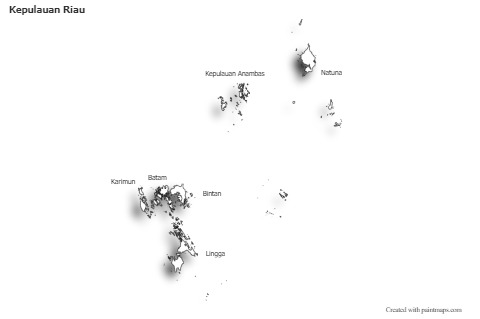 Kepulauan Riau için Örnek Haritalar (siyah-beyaz,gölgeli)