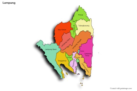 Lampung için Örnek Haritalar (renkli,gölgeli)