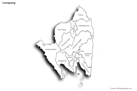 Lampung için Örnek Haritalar (siyah-beyaz,gölgeli)