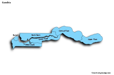 Sample Maps for Gambia (blue,shadowy)