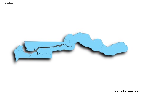 Sample Maps for Gambia (blue,outline,shadowy)