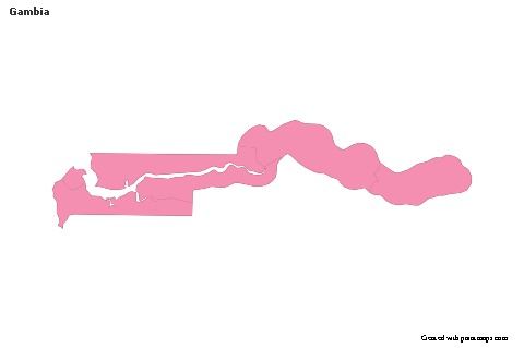 Sample Maps for Gambia (pink,outline)