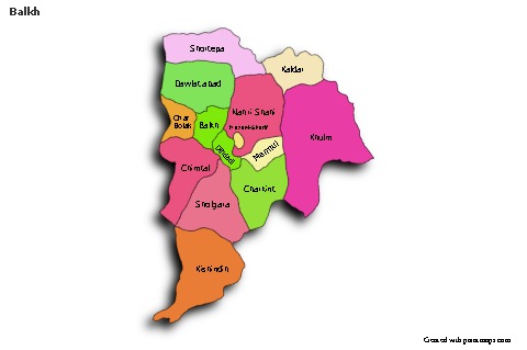 Contoh Peta untuk Balkh (berwarna,bayangan)