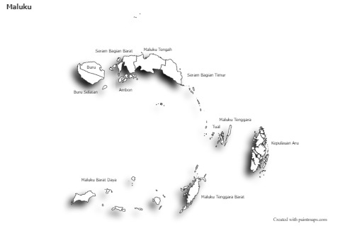 Sample Maps for Maluku (black-white,shadowy)