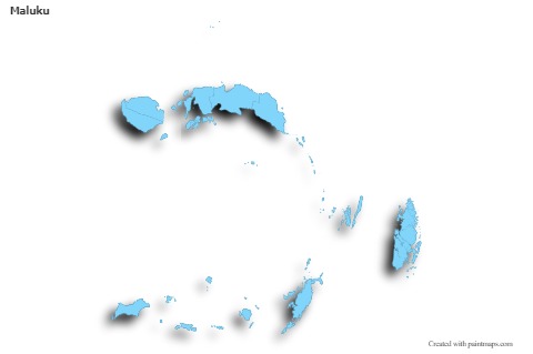 Sample Maps for Maluku (blue,outline,shadowy)