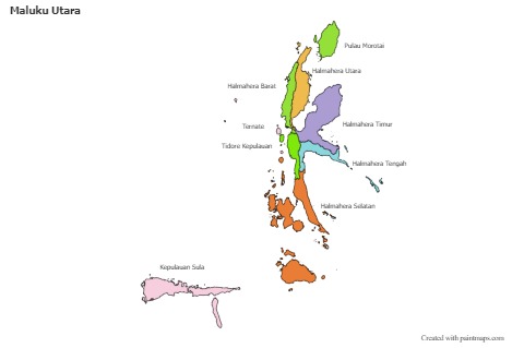 Maluku Utara için Örnek Haritalar (renkli)