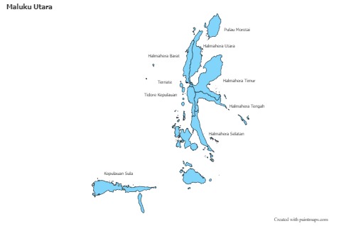 Maluku Utara için Örnek Haritalar (mavi)