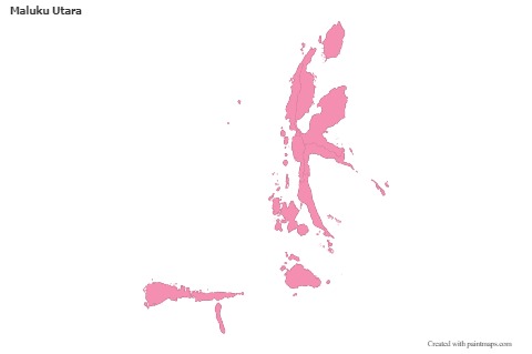 Maluku Utara için Örnek Haritalar (pembe,anahat)