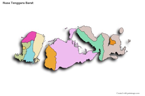 Nusa Tenggara Barat için Örnek Haritalar (renkli,gölgeli)