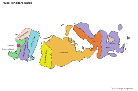 Nusa Tenggara Barat için Örnek Haritalar (siyah-beyaz,gölgeli)