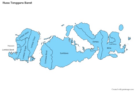 Nusa Tenggara Barat için Örnek Haritalar (mavi)
