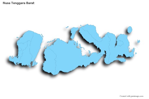 Nusa Tenggara Barat için Örnek Haritalar (mavi,anahat,gölgeli)