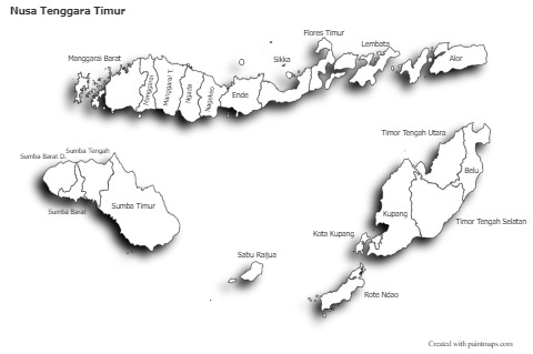 Sample Maps for Nusa Tenggara Timur (black-white,shadowy)
