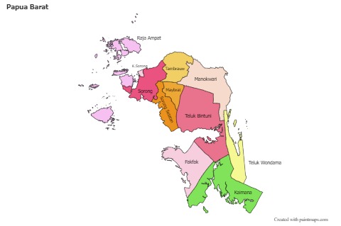 Contoh Peta untuk Papua Barat (berwarna)