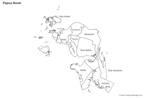 Contoh Peta untuk Papua Barat (hitam-putih)