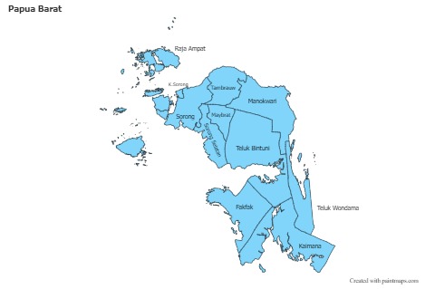 Contoh Peta untuk Papua Barat (biru)